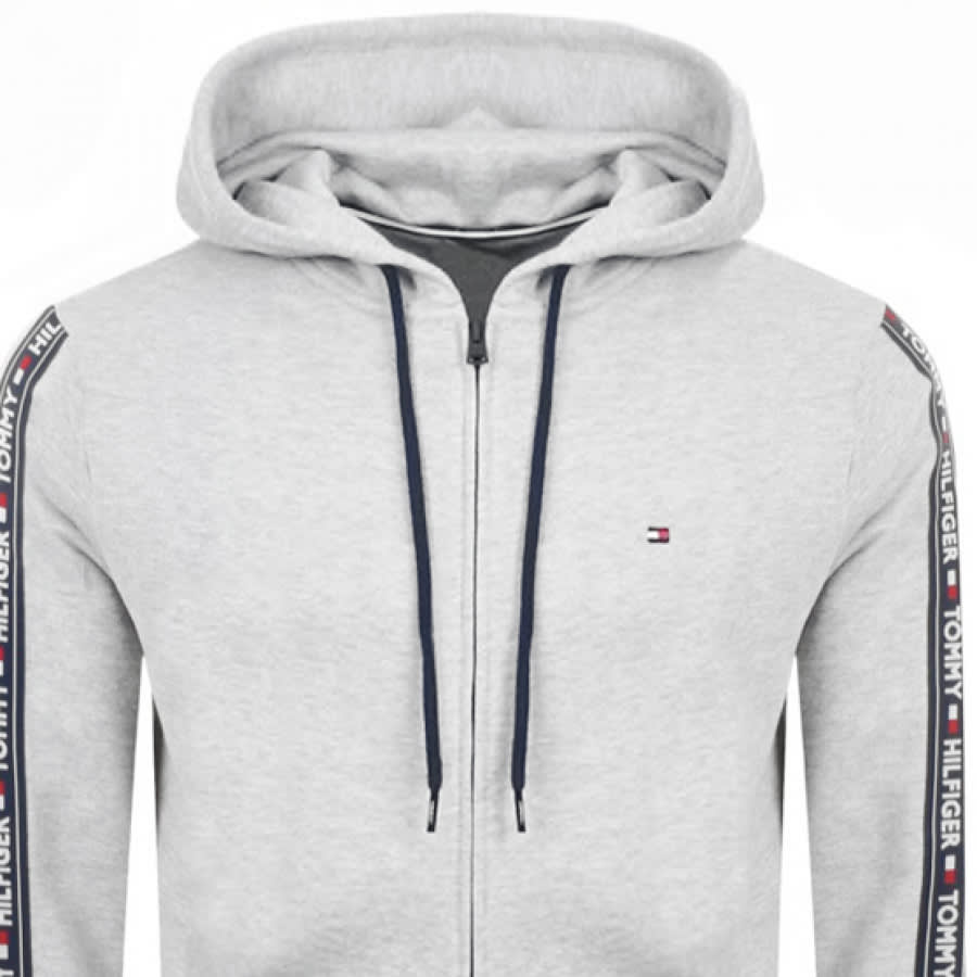 Alternative Image for ProductTommy Hilfiger Lounge Taped Logo Zip Hoodie Grey2